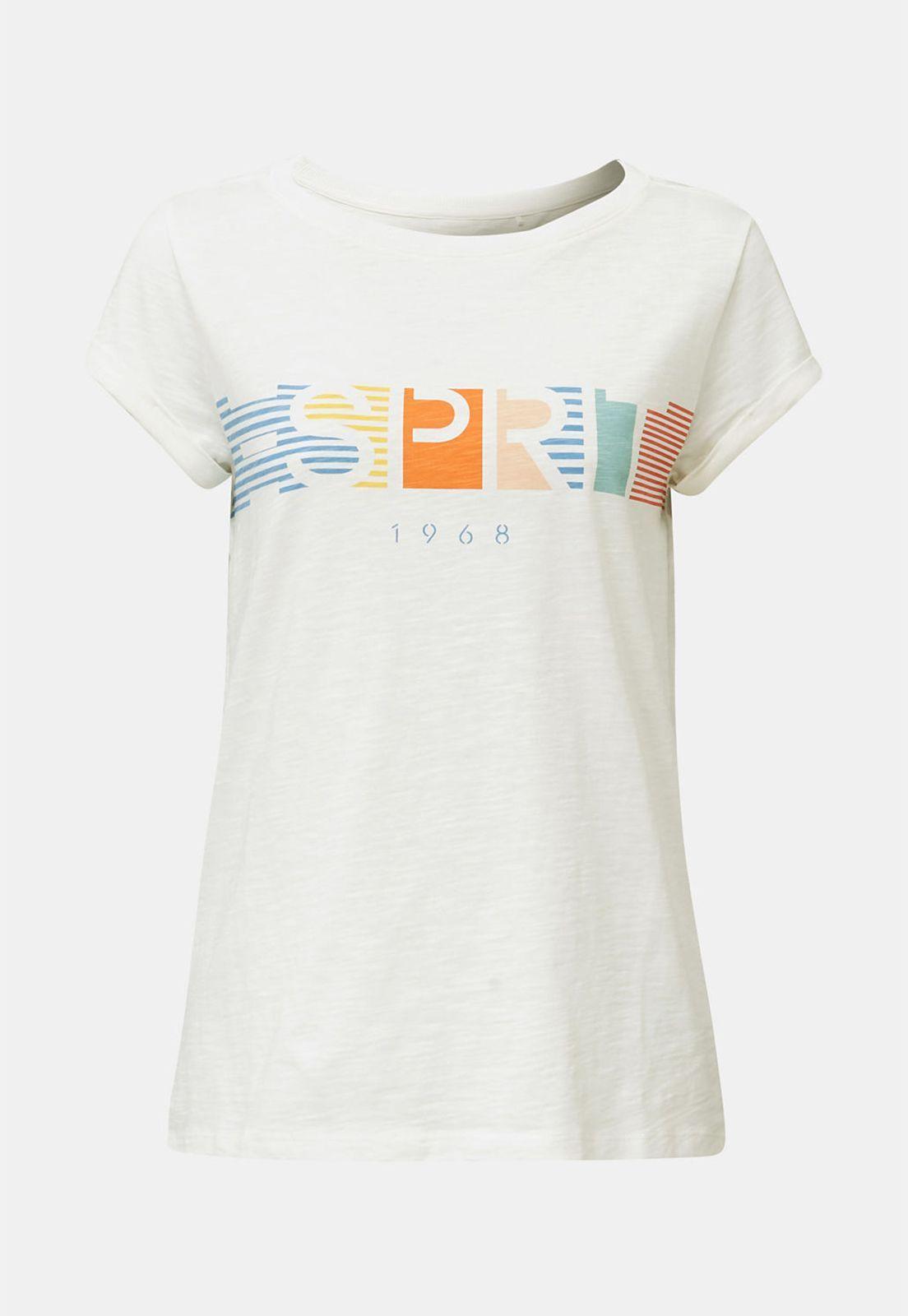 Polera flameada con logotipo estampado, 100 % algodón ecológico-3