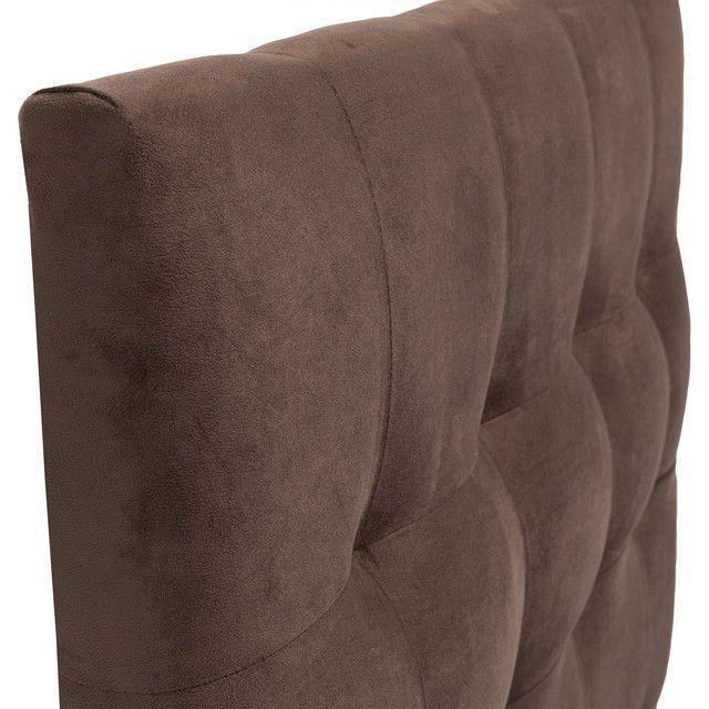 Respaldo Alicante Con Patas Felpa 1,5 Plazas Chocolate-1