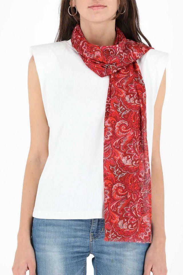 Pañuelo Estampado Rojo Folk Fire Victorian Humana-2