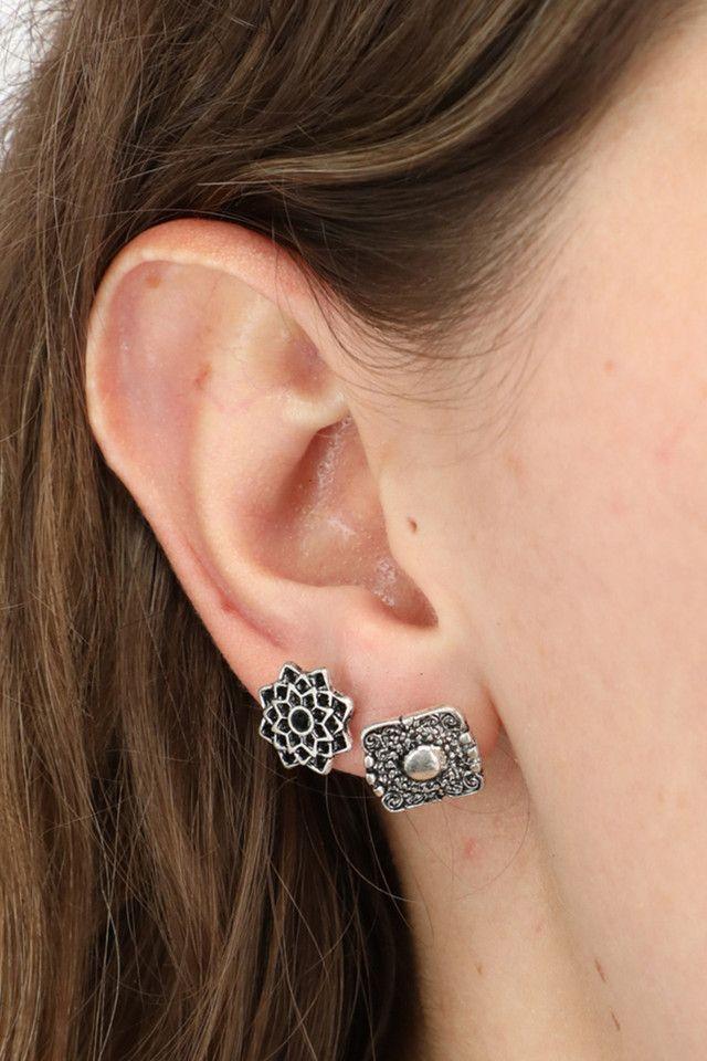 Set de Aros Mandalas Plateado Humana-1