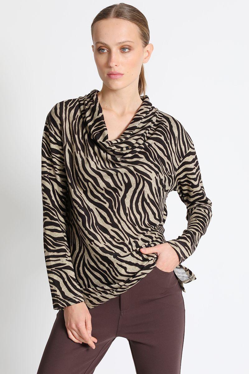 Polera Estampada Leopardo Beige Liola-0