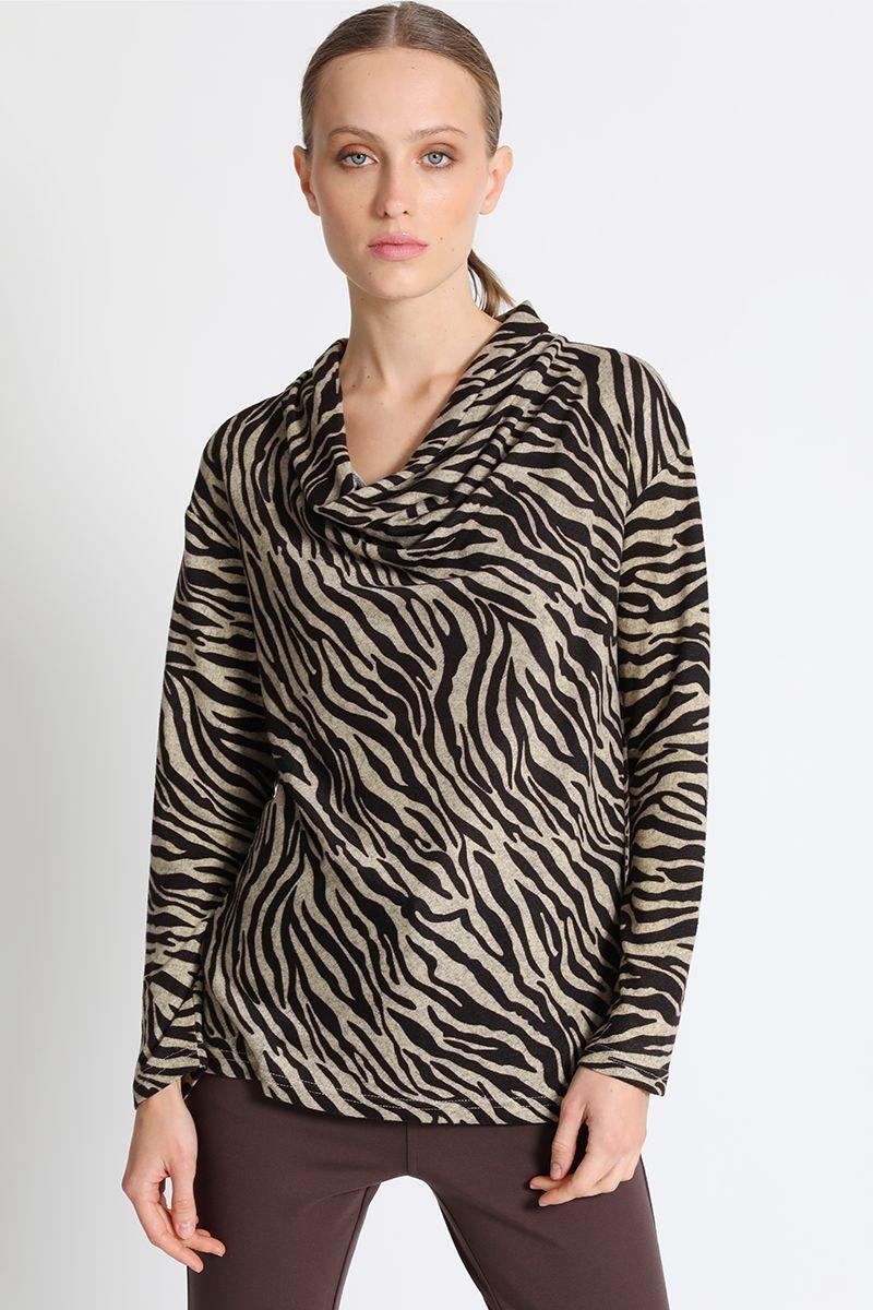 Polera Estampada Leopardo Beige Liola-4