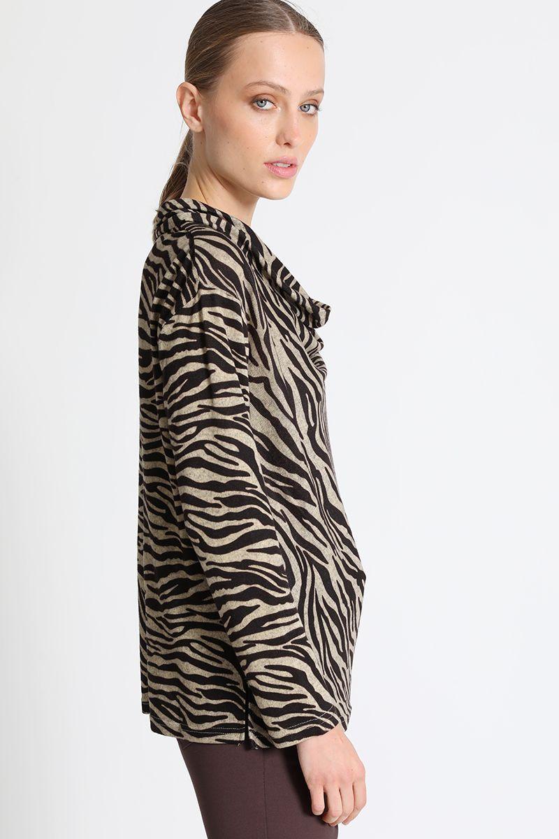 Polera Estampada Leopardo Beige Liola-1