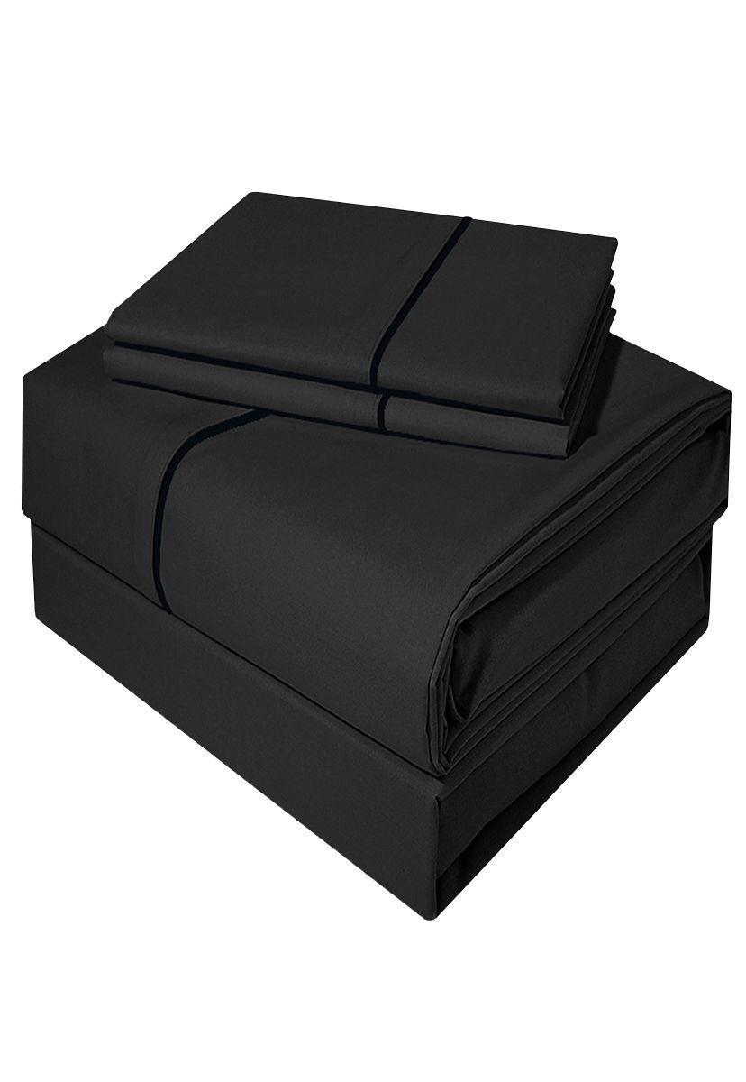 Juego de sabanas 300 hilos Full dark delicato negro-0