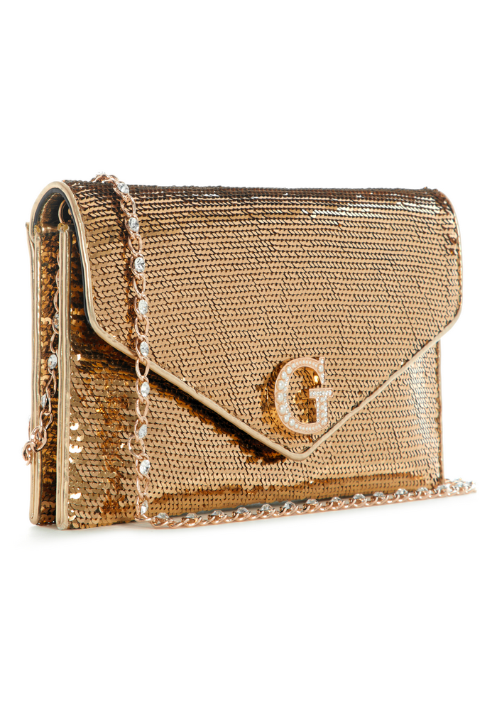 Cartera Virtual Flap Clutch Gol Dorado Guess-2