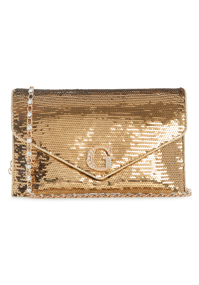 Cartera Virtual Flap Clutch Gol Dorado Guess-0