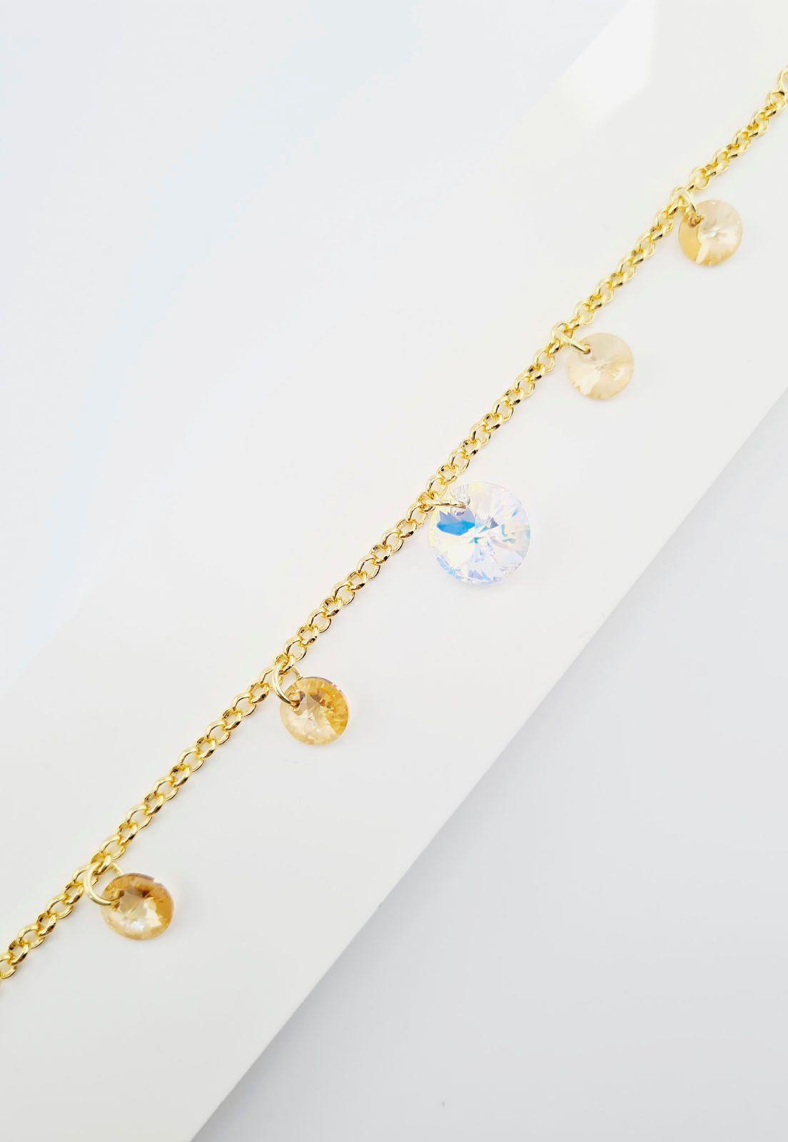 Pulsera Nepal Gold Baño de Oro 24k y Cristales Genuinos Golden Shadow-2