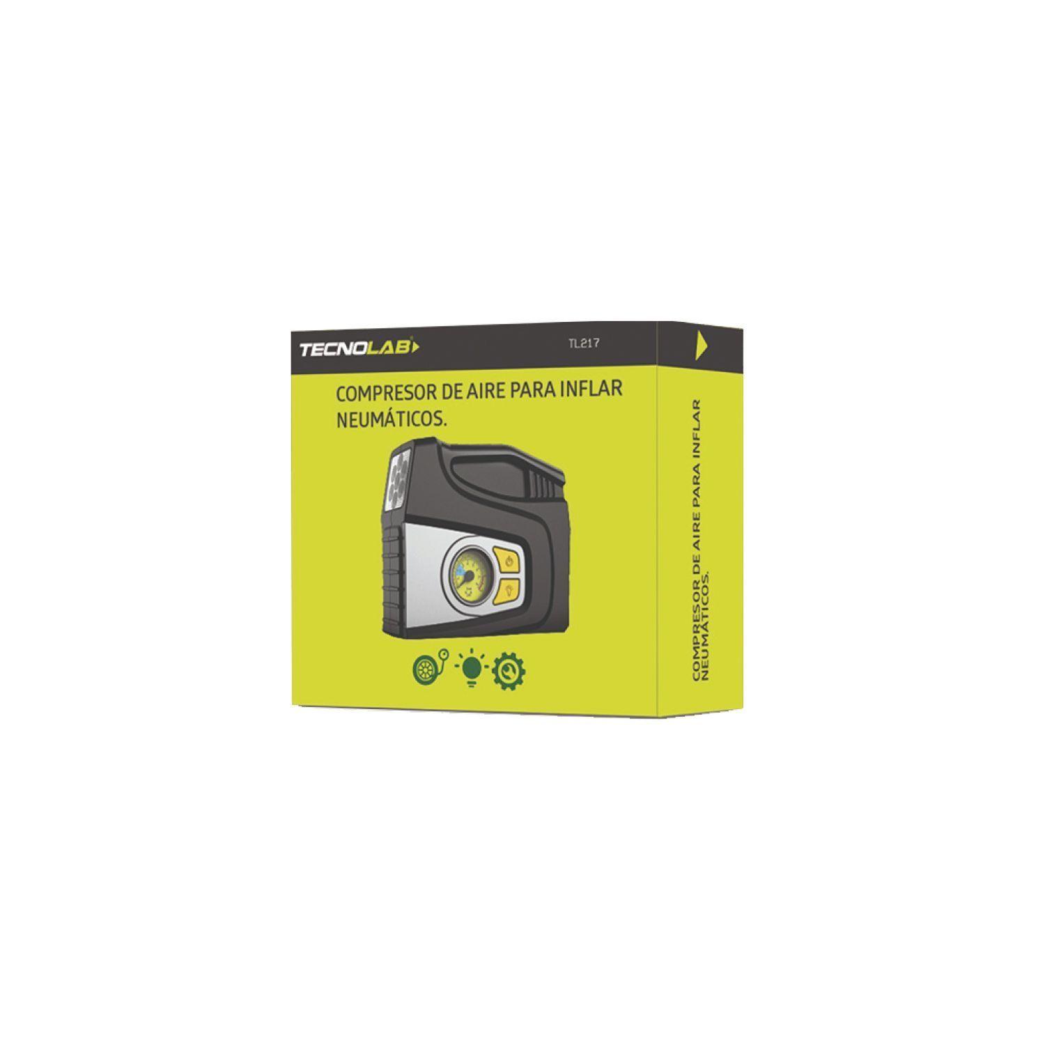 Compresor Aire 12V 100 PSI Luces LED Emergencia Tecnolab-4
