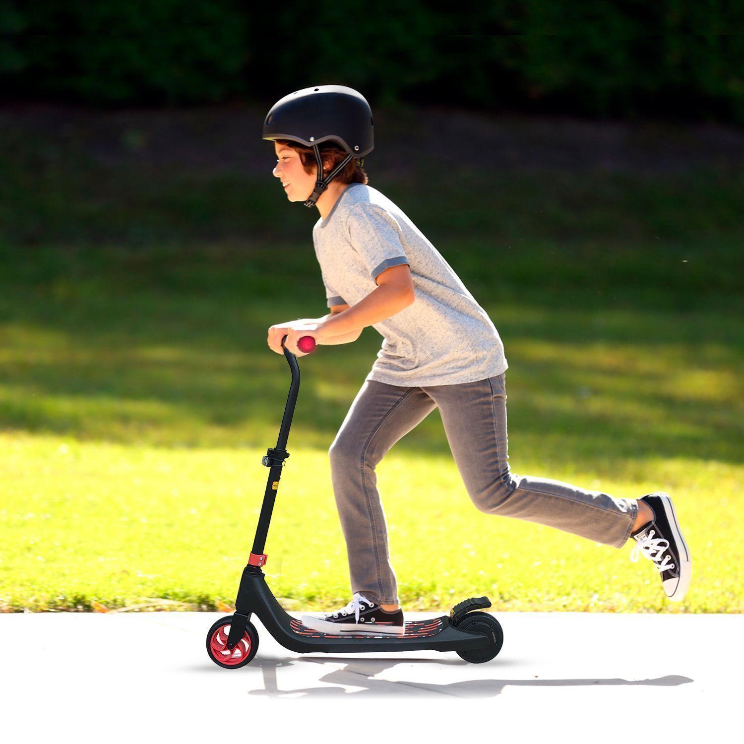 Scooter Eléctrico con Faro y Altura Ajustable Rojo-5