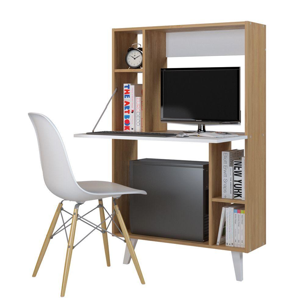 Escritorio Nano Silcosil 78x125.5x56cm. Color Blanco / Madera-5