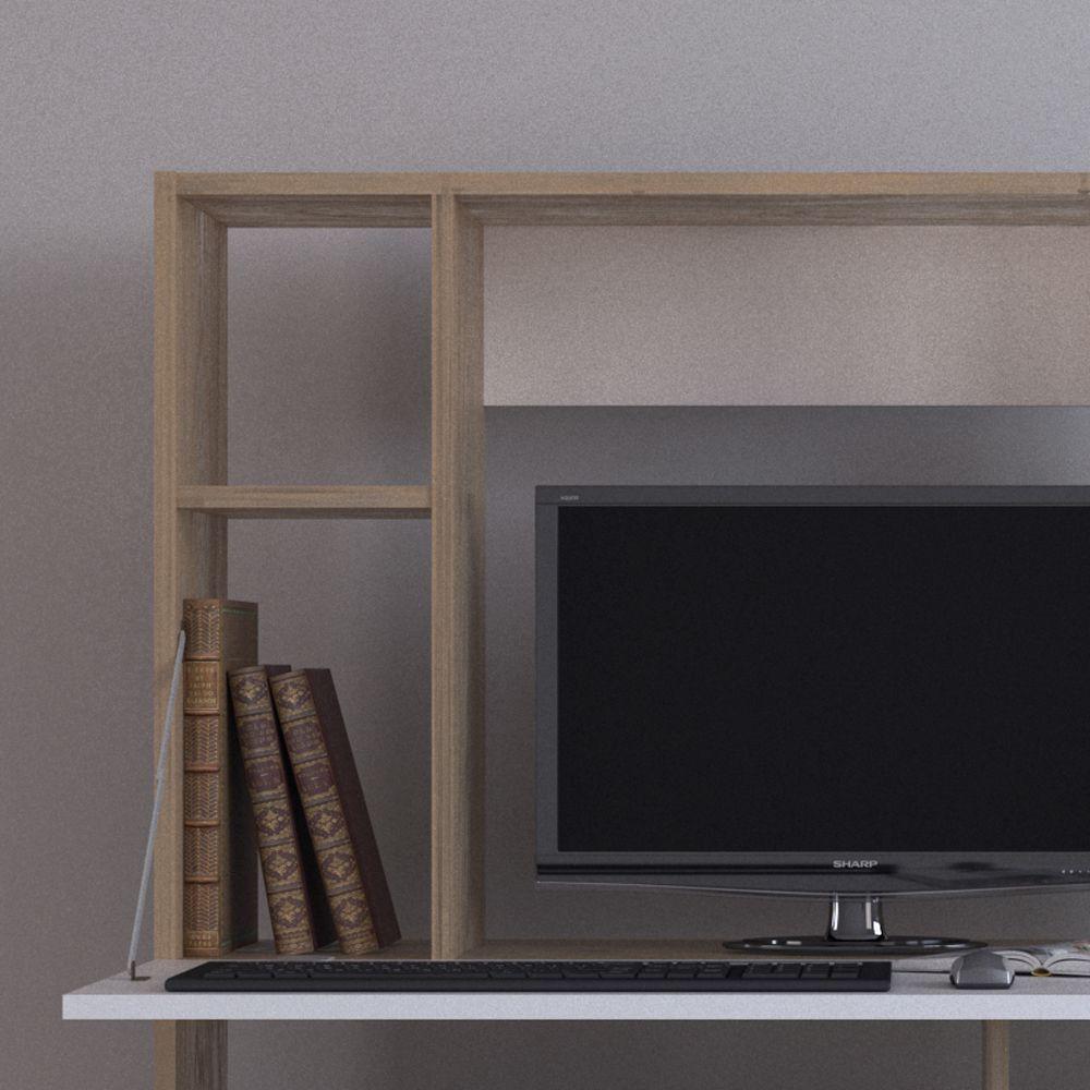 Escritorio Nano Silcosil 78x125.5x56cm. Color Blanco / Madera-7