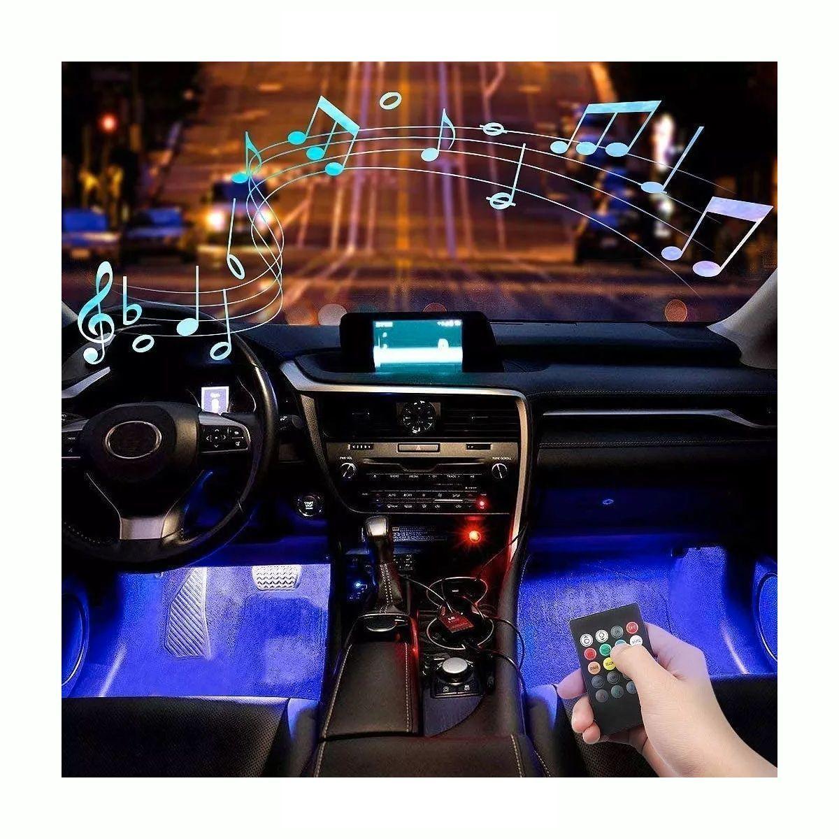 Tira Led Rgb Atmosfera 4 En 1 Luces Neón Auto Inte-4