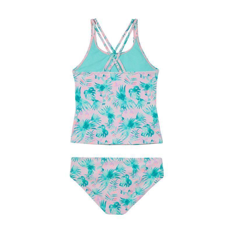 Teens Niña Tankini UV+30 Vuelos Tela Tropical Rosado-1
