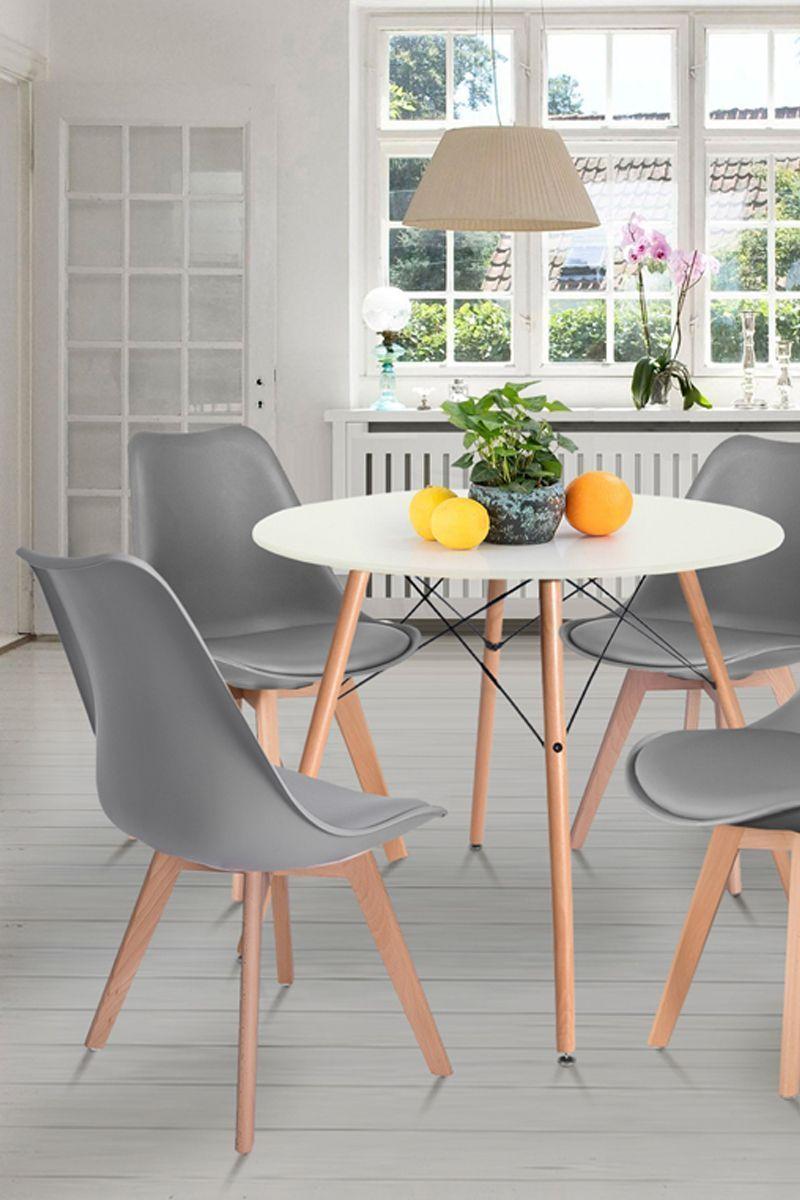 Juego Comedor Mesa 80cm más 4 Sillas Tulip-1