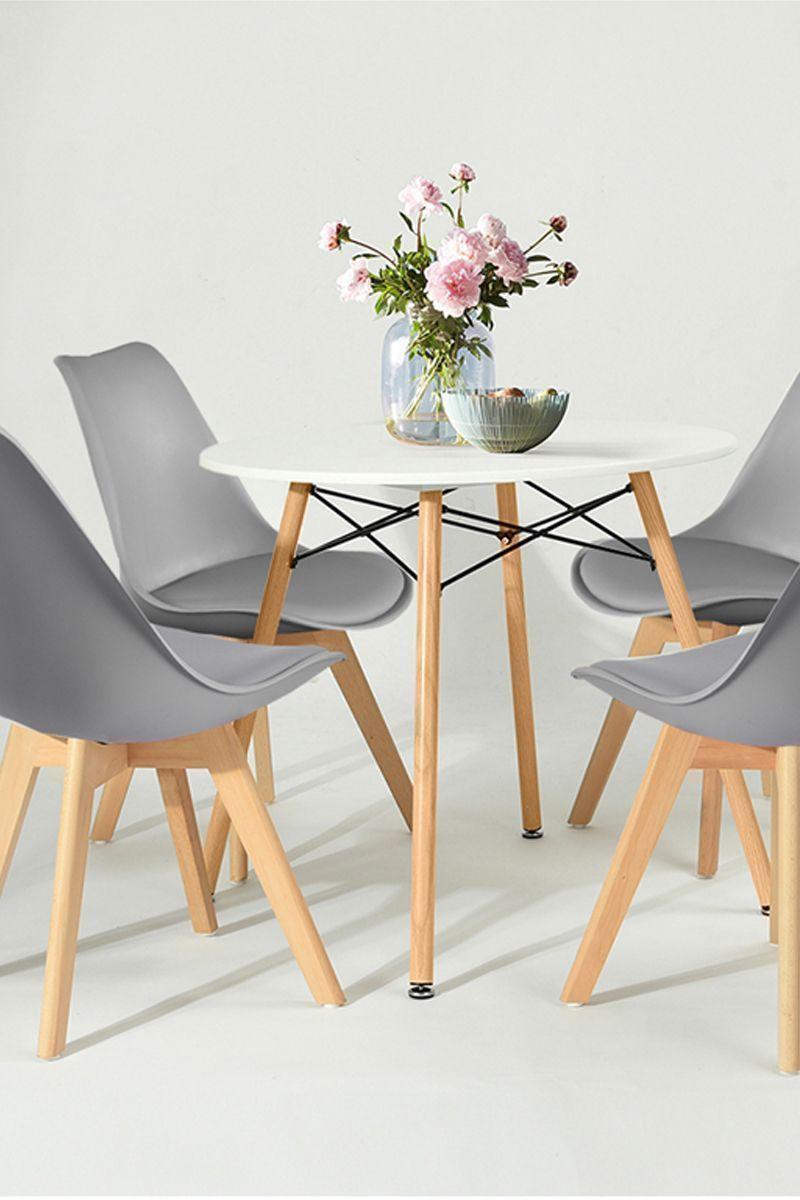 Juego Comedor Mesa 80cm más 4 Sillas Tulip-5