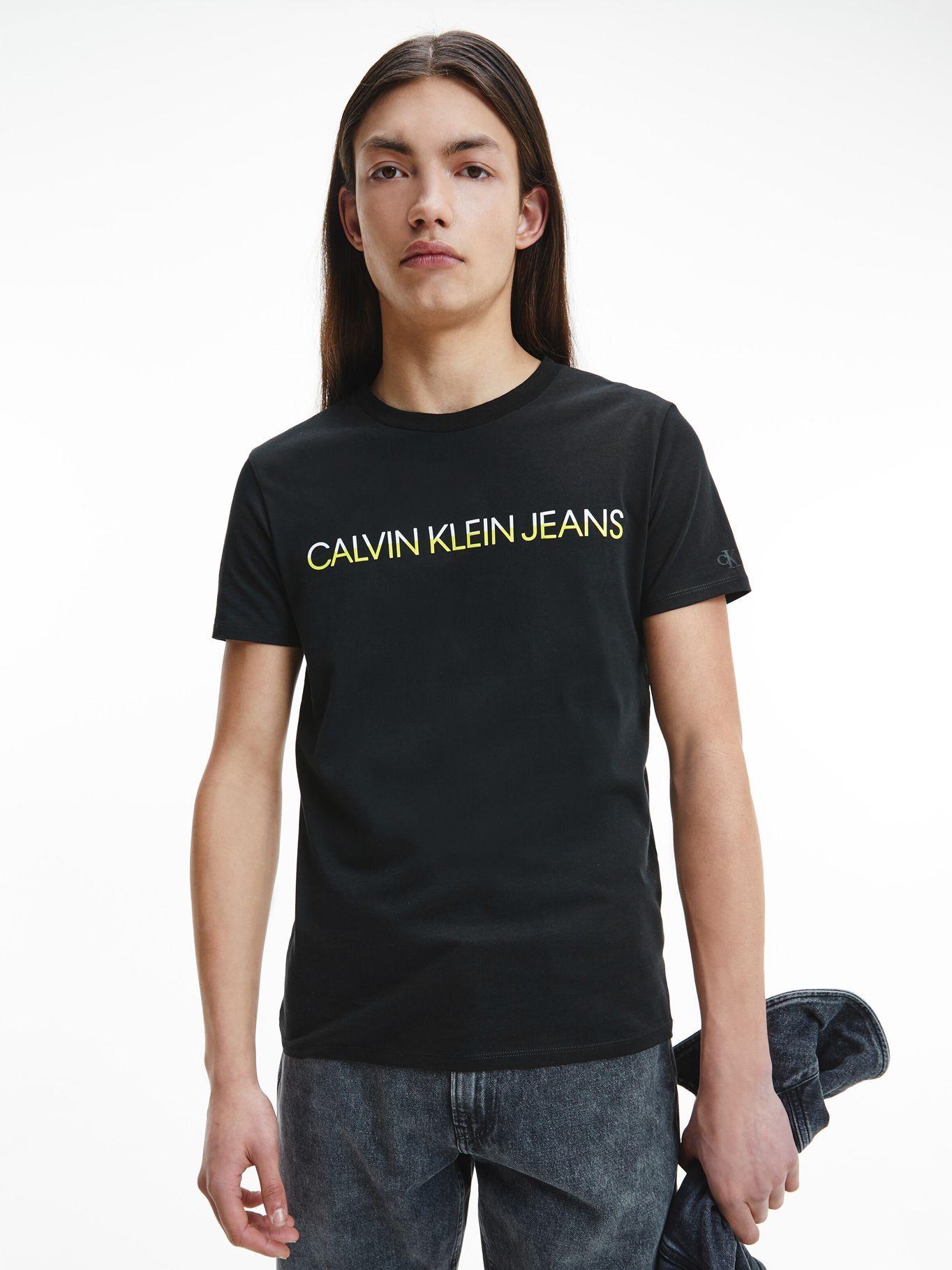 Polera Mixed Technique Negro Calvin Klein Hombre-3
