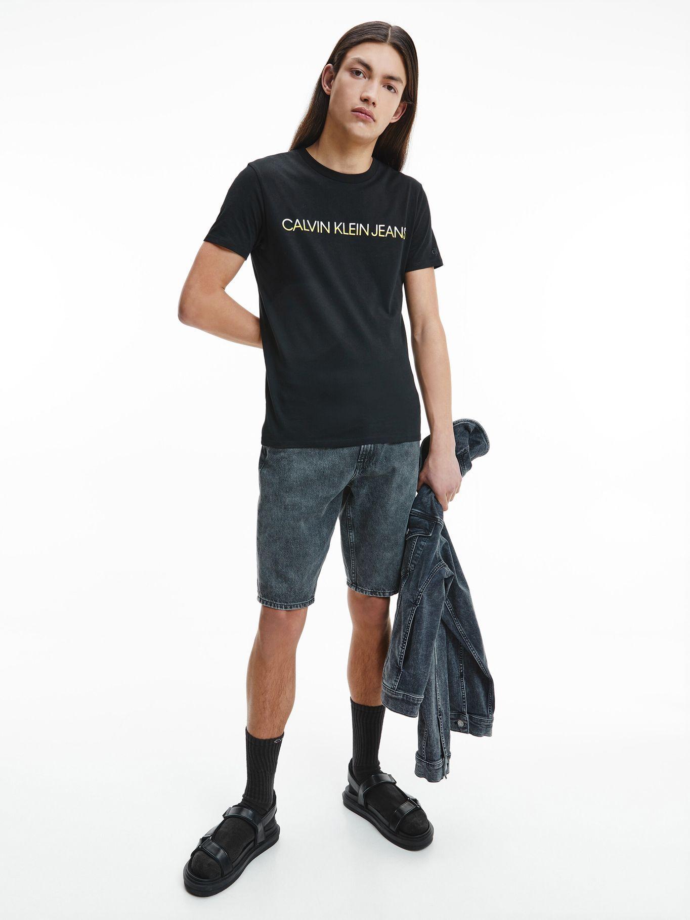 Polera Mixed Technique Negro Calvin Klein Hombre-0