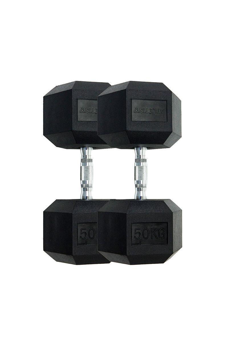 Pack de 2 Mancuernas Hexagonales 50 Kg Negro-0