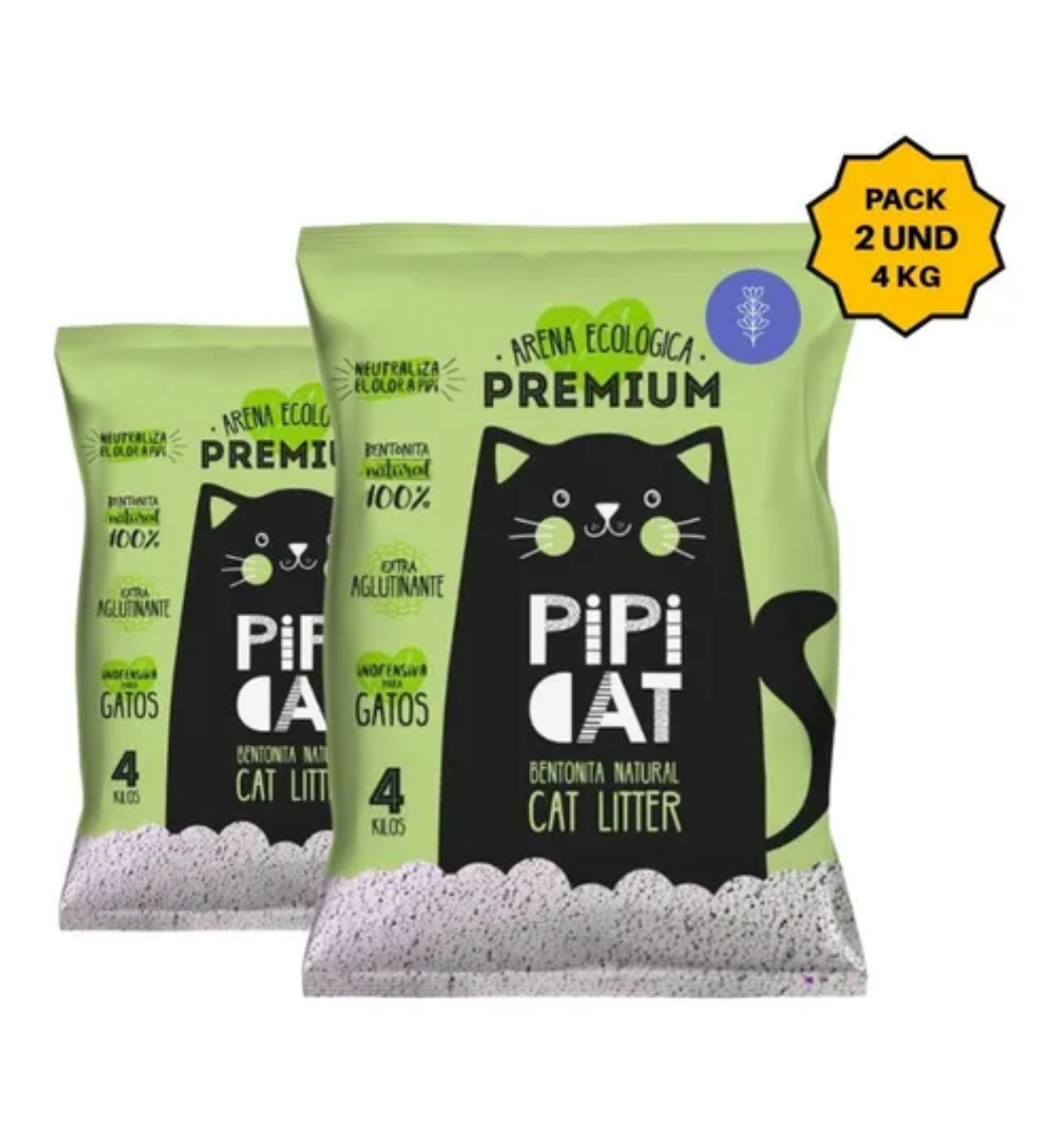 Arena Aglutinante Para Gatos 8kg Control Olores Pipicat Lavanda-0