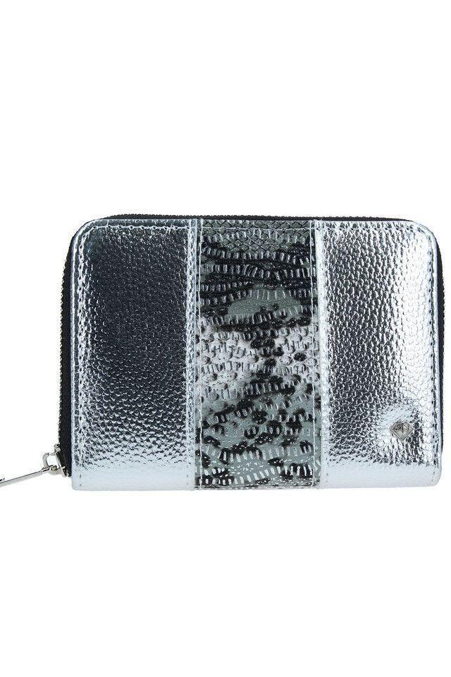 Billetera Mediana Plateada Serpent iD-0