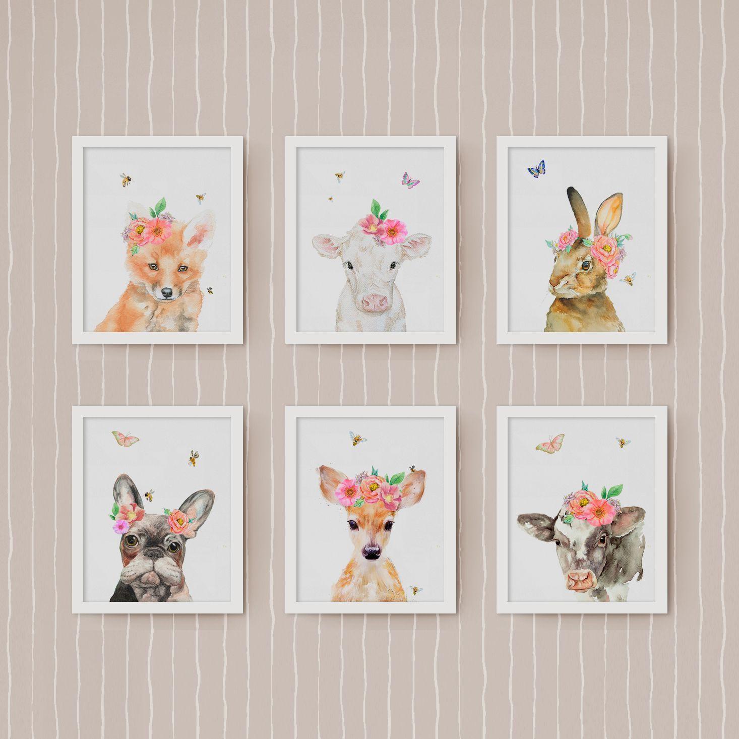 Set de cuadros infantiles animales campestres-2