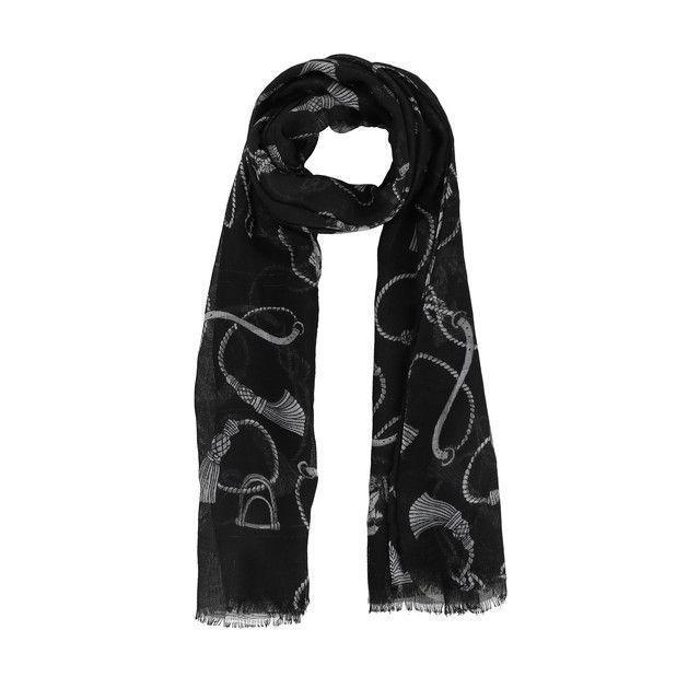 Pañuelo Estampado Negro Cuerdas iD-0
