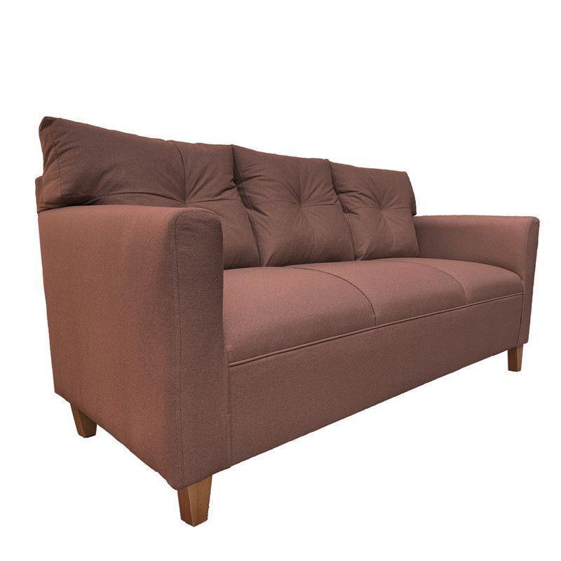 Juego Living Mateo Chenille Cafe Pata Madera 3C.1C.1C-4
