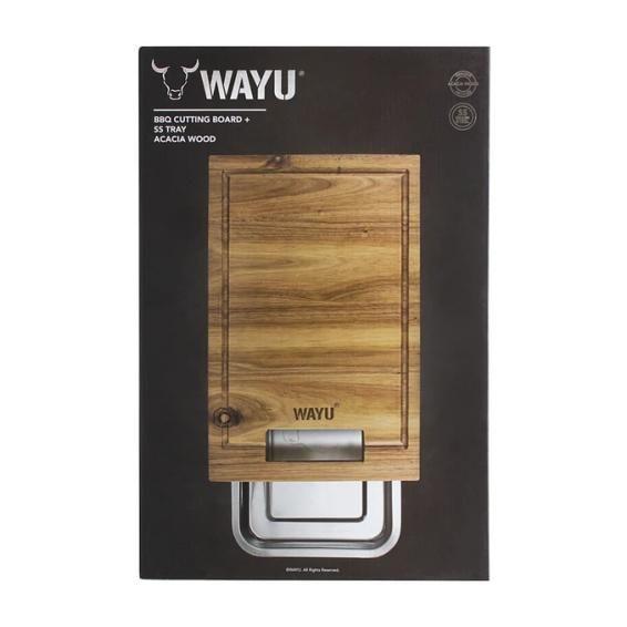 TABLA MADERA  BANDEJA DE ACERO WAYU-1