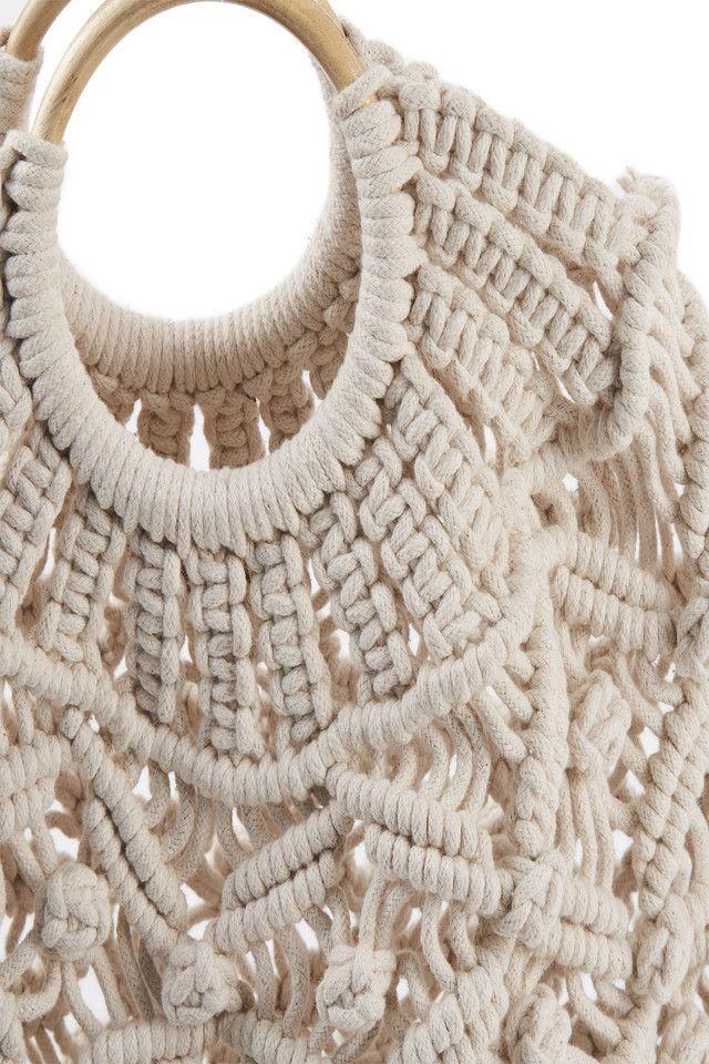 Cartera Beige Macrame Humana-2