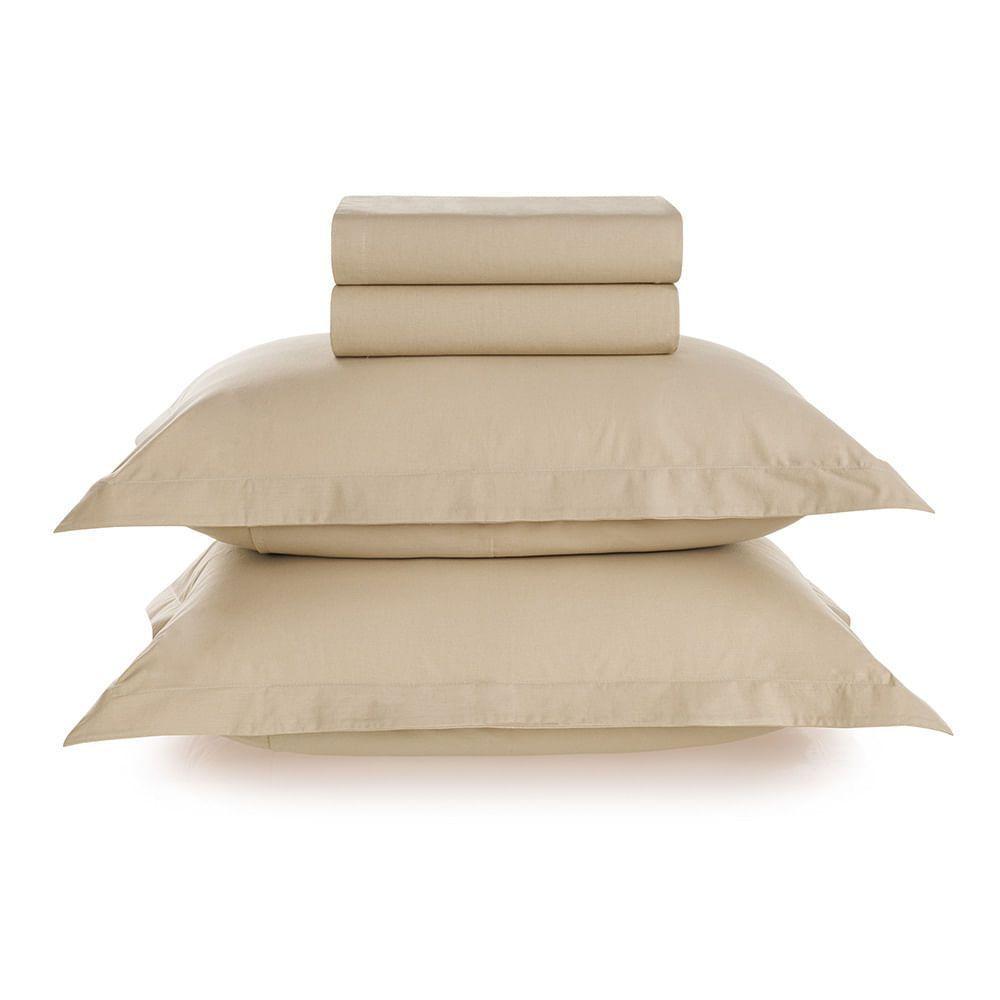 Juego de sábanas Karsten Liss 2 plazas 180 hilos Beige-0
