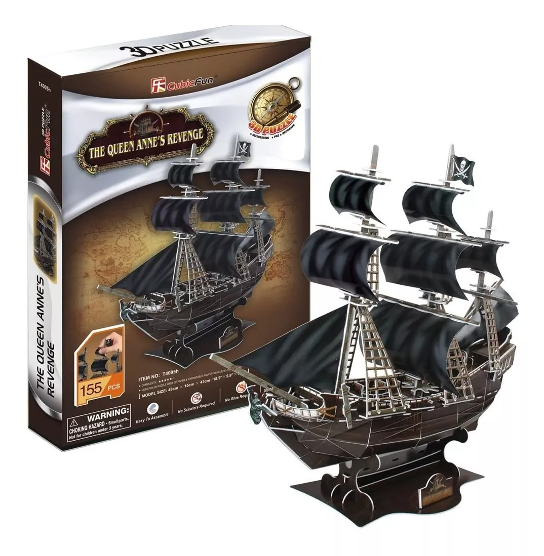 Rompecabezas Puzzle 3d Queen Anne´s Revenge 155 Piezas Juego-2