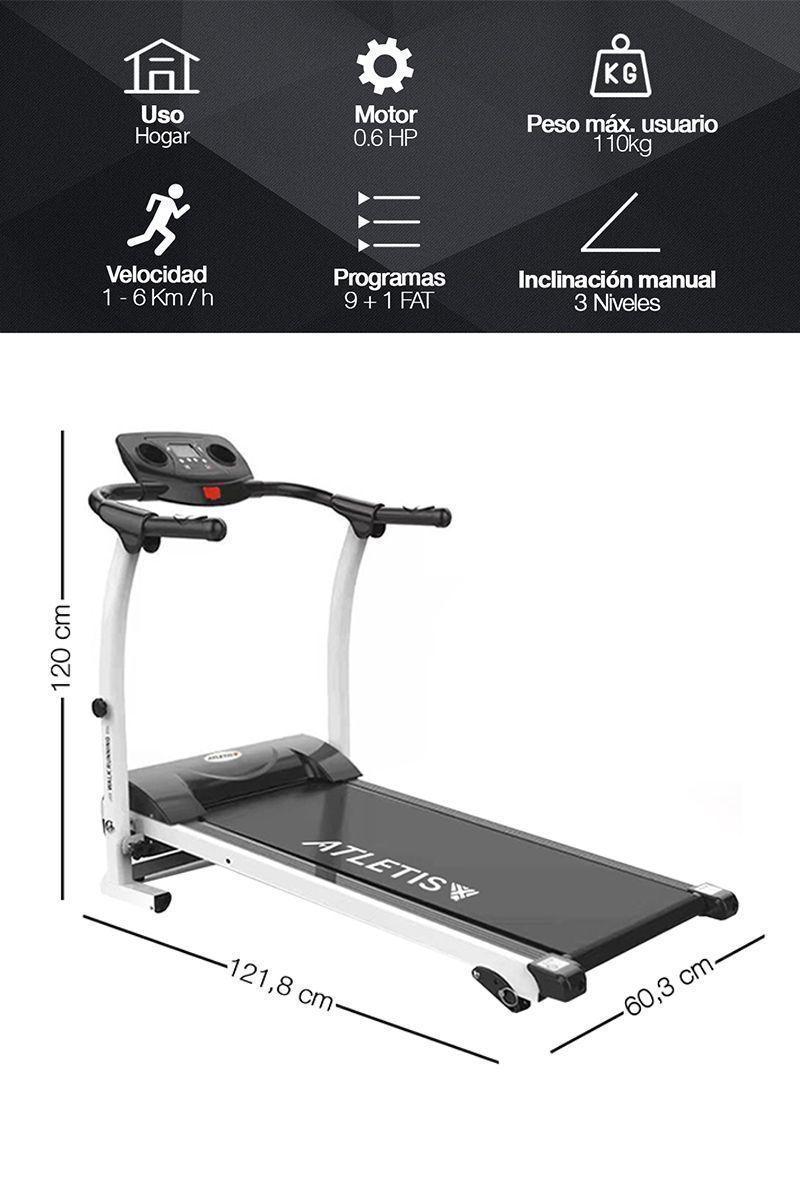 Trotadora 3 Niveles de Inclinación Manual Blanco-2