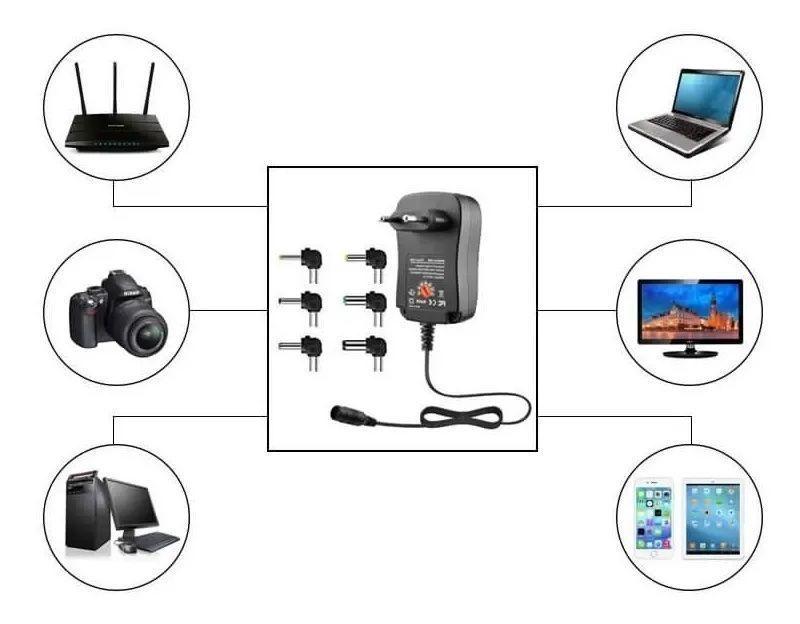 Adaptador Universal De Corriente 12w Regulable 3v A 12v-4