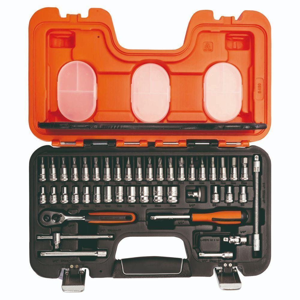 Juego De Dados Hexagonales Y Puntas 1/4" Mm 46 Piezas Bahco-1