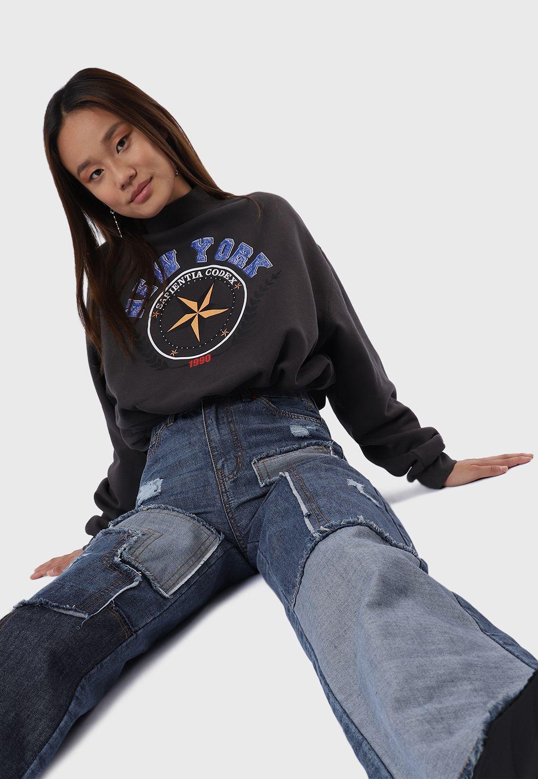 Jeans Casual Patchwork Soviet-4