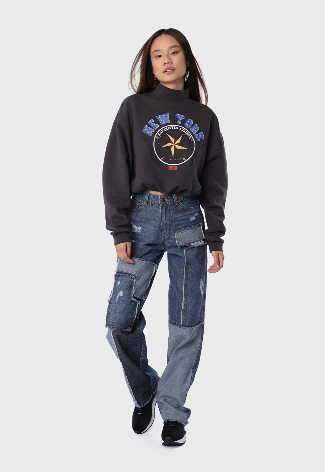 Jeans Casual Patchwork Soviet-3