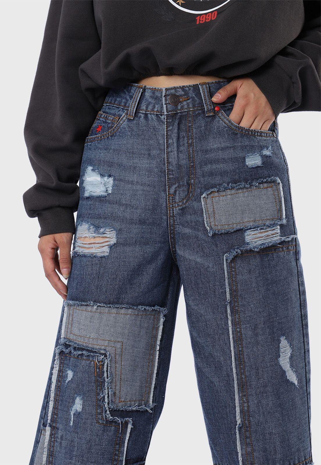 Jeans Casual Patchwork Soviet-2