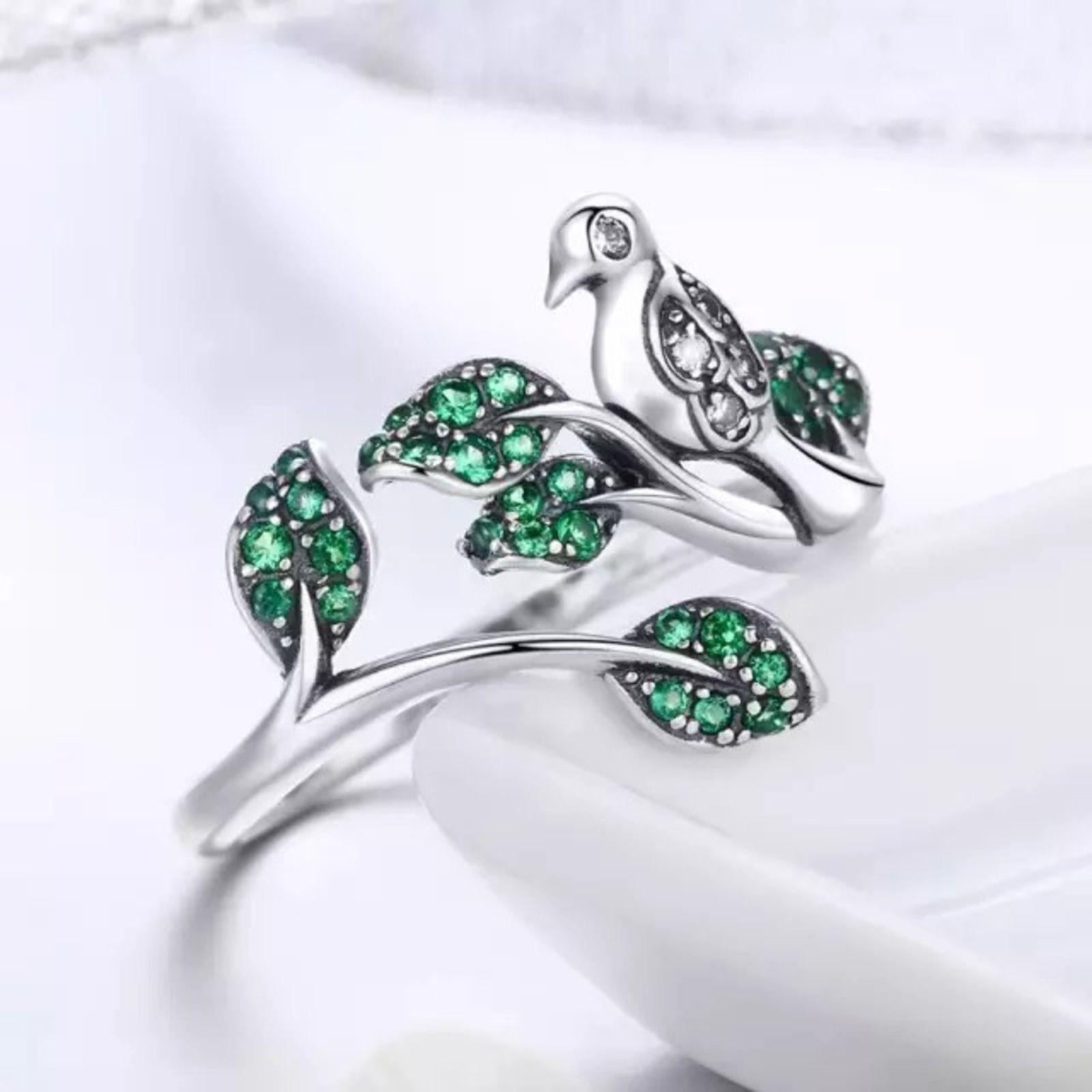 Anillo Colibrí Ave Ajustable Plata 925-2
