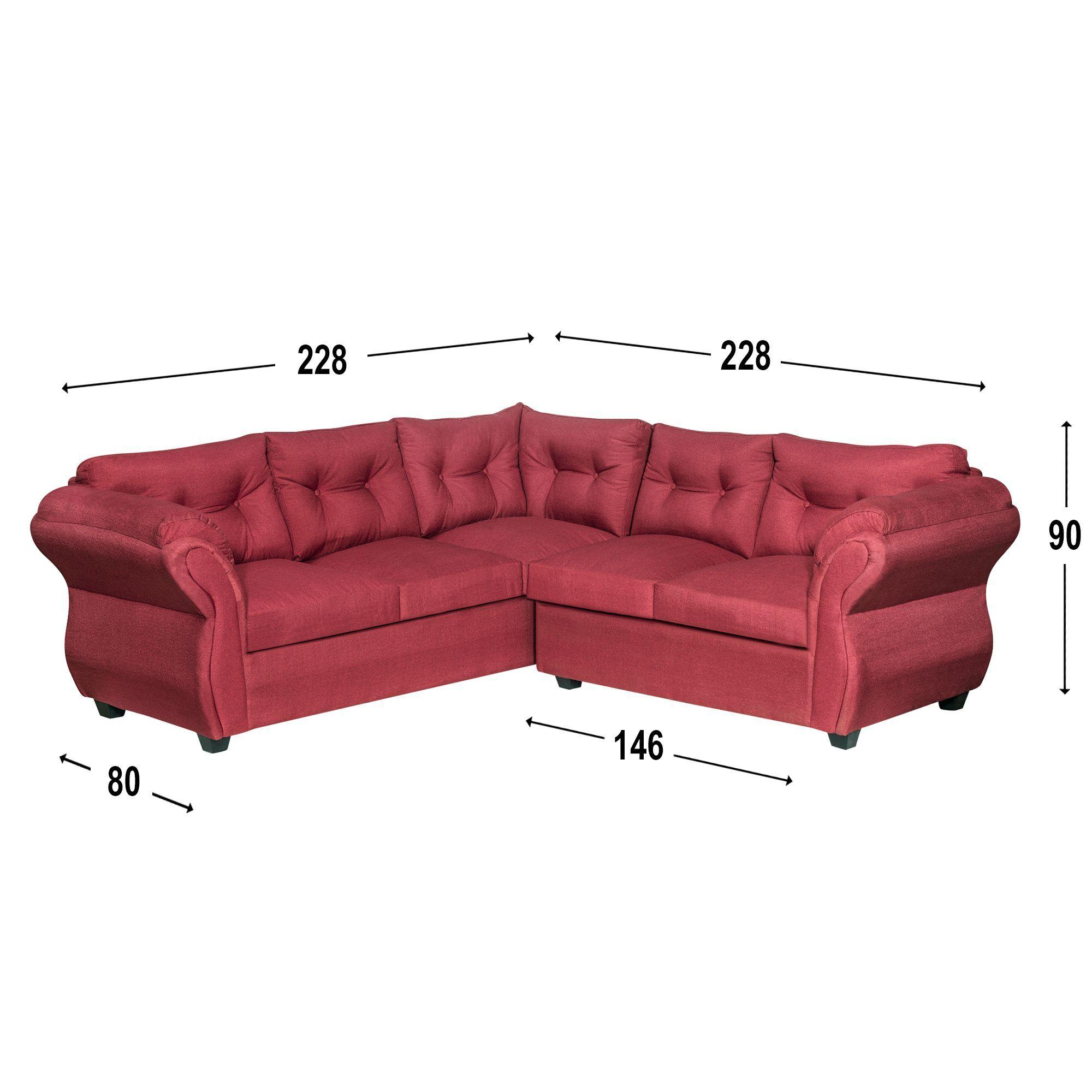 Sofa Seccional 3-2 Catalina Burdeo-2