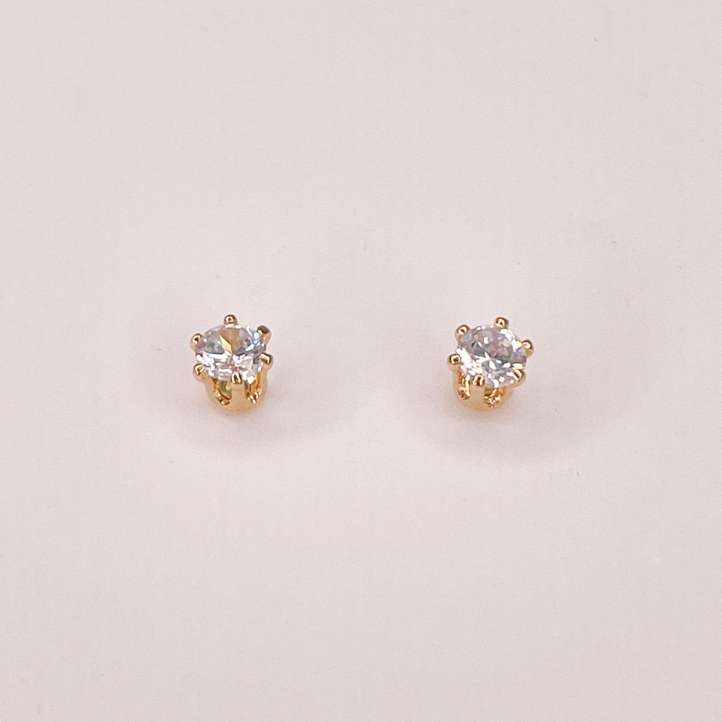 Aros circón blanco Bañado en Oro Philippa Joyas-0