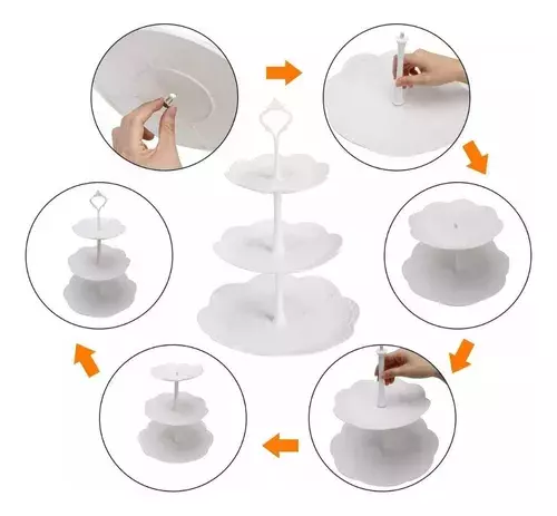 X4 Porta Cupcake Porta Torta Porta Cupcakes Torre Redondo X4-110650-4
