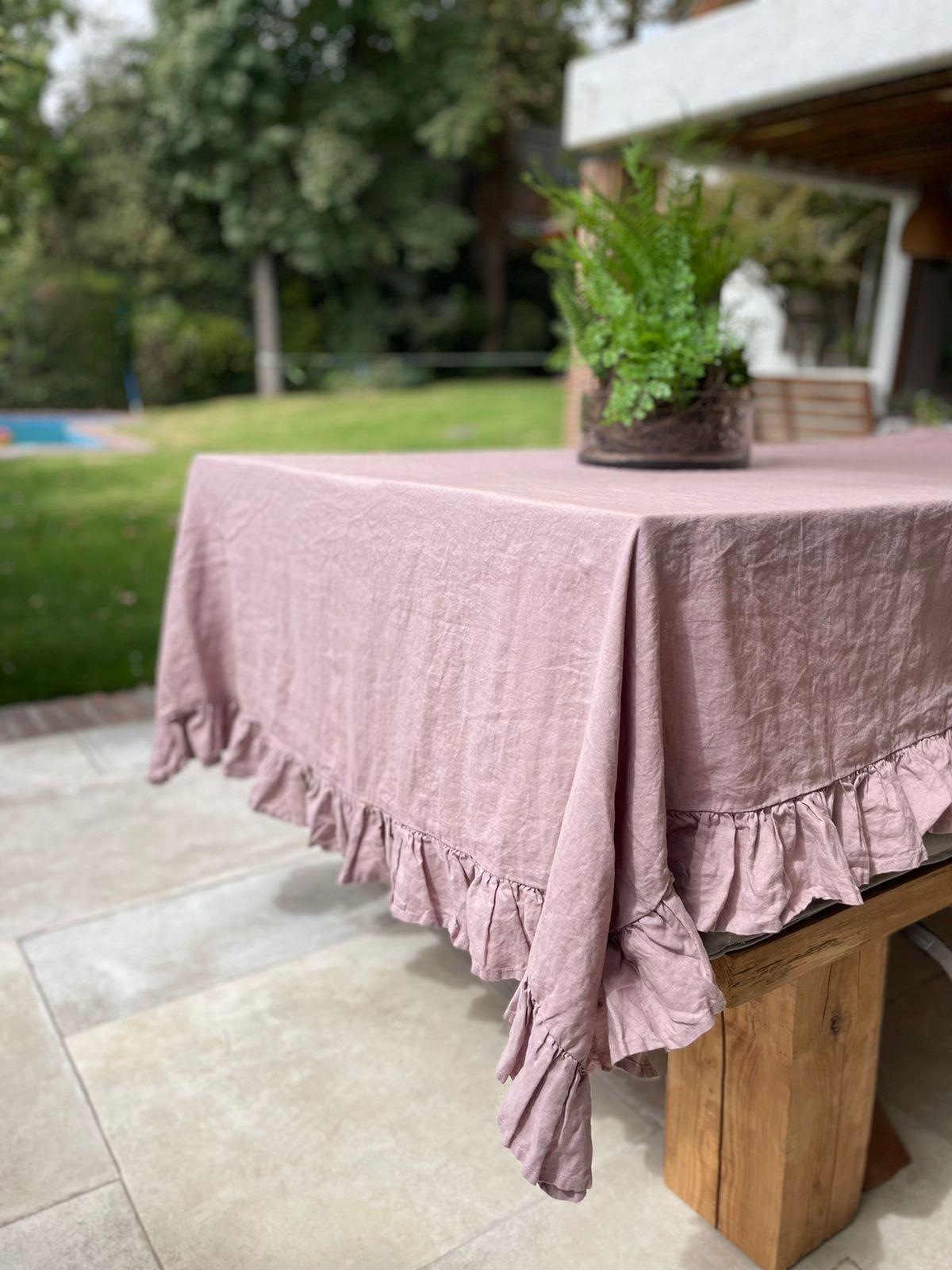 Mantel vuelos palo de rosa lino 160x260-1