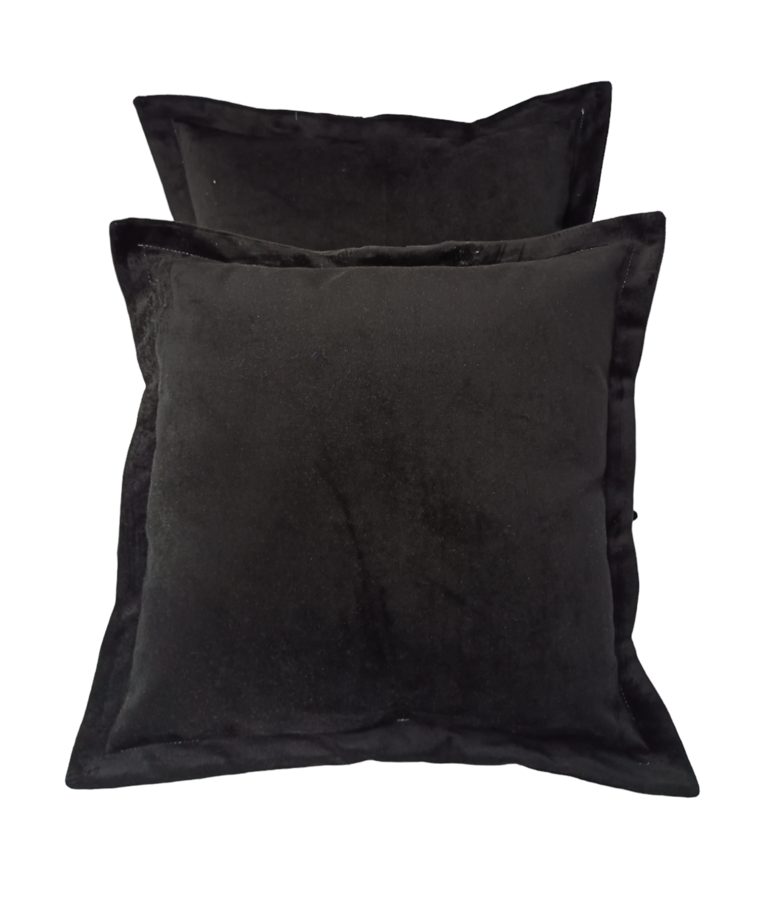 Pack 2 Cojines Decorativo Felpa negro.-0