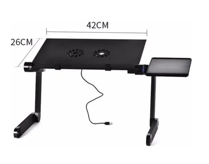 Mesa Plegable Portátil Para Notebook 2 Ventiladores-3