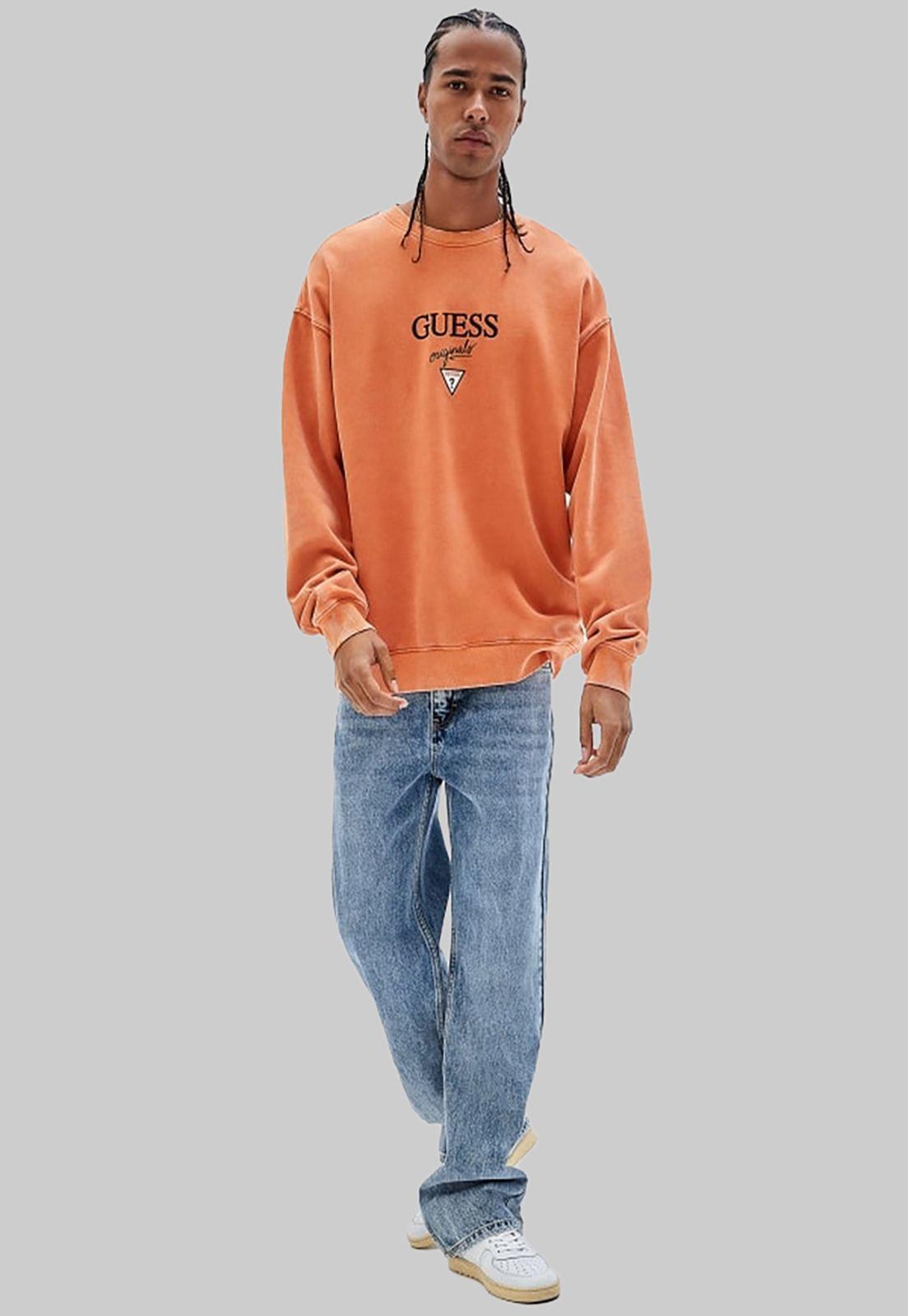 Poleron Guess Go Baker Logo Crewneck F30I NARANJO-1