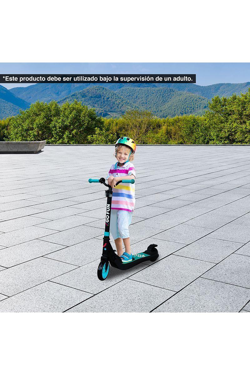 Scooter Eléctrico Plegable 10 Km/h Go Fun Celeste-5