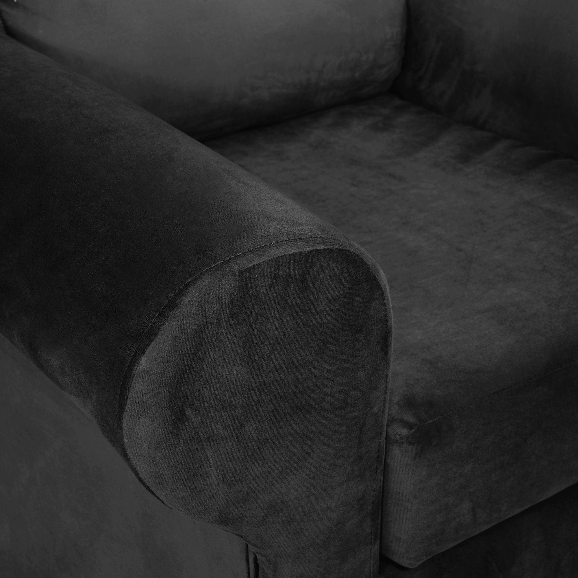 Sillon Beron 1c Felpa Negro  95 x 90 x 100-2