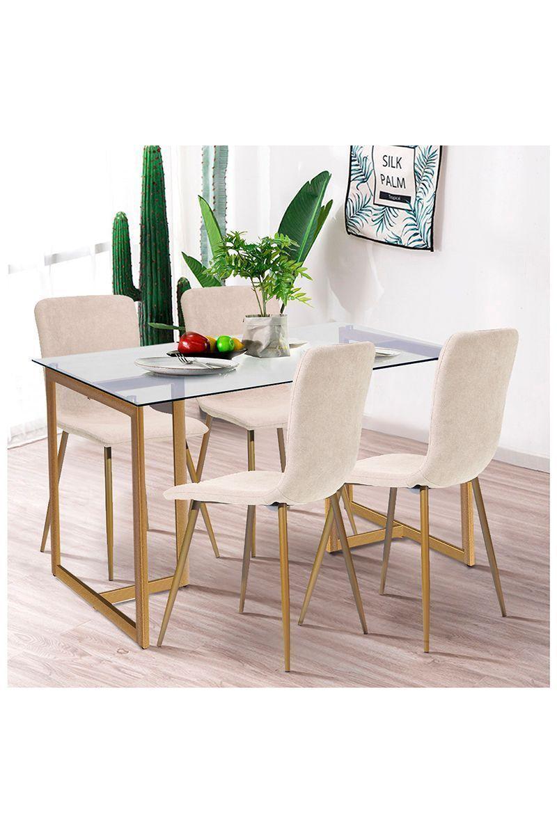 Pack 4 Sillas Comedor Sitial Gold Juliet Beige-5