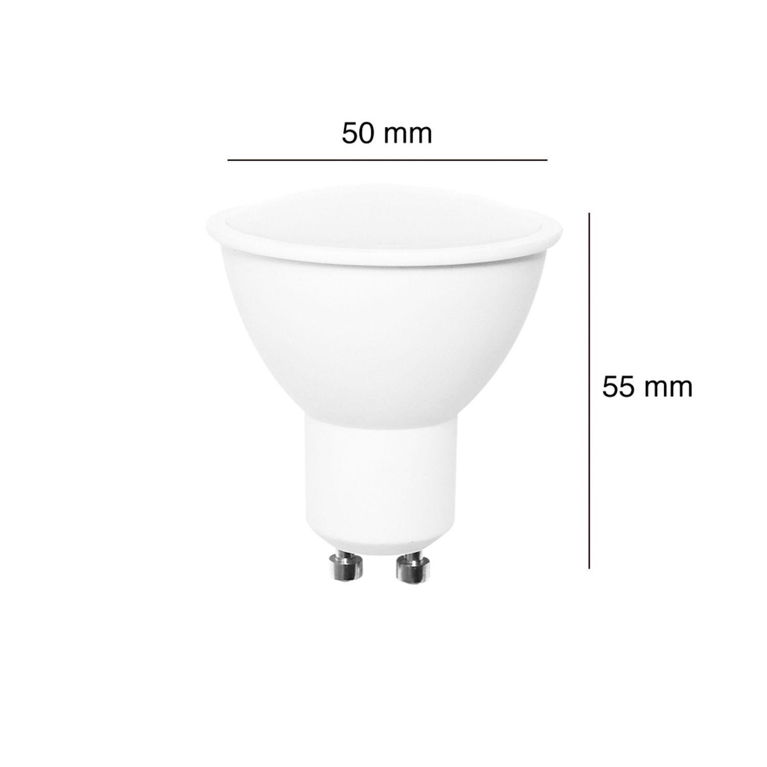 Pack 5 Ampolletas LED 5,5W GU-10 Luz Cálida-3