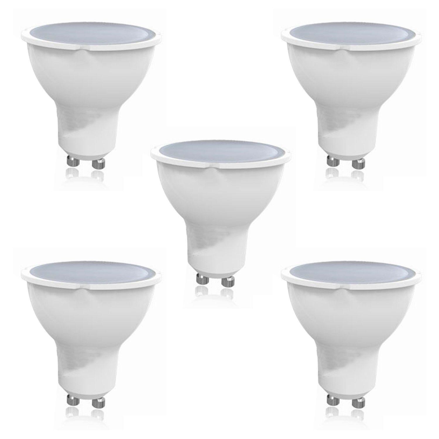 Pack 5 Ampolletas LED 5,5W GU-10 Luz Cálida-0